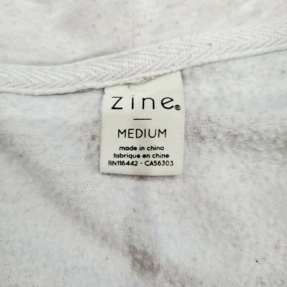 ZINE Gray and burgundy Full Zip Hoodie Sweatshirt  Sz: M Light weight summer - Picture 8 of 8